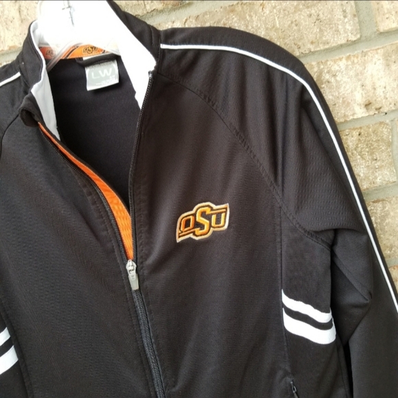 Oklahoma State Cowboys BLACK embroidered zip-up Jacket (Size SM) Coat - Picture 2 of 9